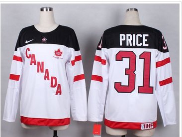 Women's Olympic CA. #31 Carey Price White 100th Anniversary Stitched NHL Jersey