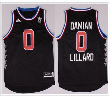 Portland Trail Blazers #0 Damian Lillard Black 2015 All Star Stitched NBA Jersey