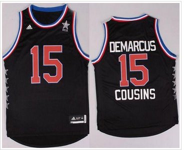 Sacramento Kings #15 DeMarcus Cousins Black 2015 All Star Stitched NBA Jersey