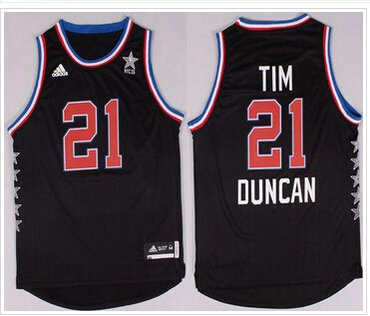 San Antonio Spurs #21 Tim Duncan Black 2015 All Star Stitched NBA Jersey