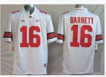 Youth NCAA Buckeyes #16 J. T. Barrett White Stitched Jersey