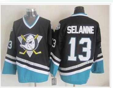 Anaheim Ducks #13 Teemu Selanne Black CCM Throwback Stitched NHL Jersey