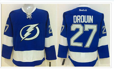 Tampa Bay Lightning #27 Jonathan Drouin Blue Home Stitched NHL Jersey