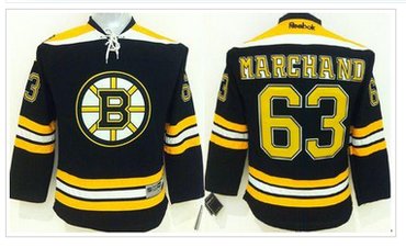Youth NHL Bruins #63 Brad Marchand Black Stitched Jersey