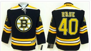 Youth NHL Bruins #40 Tuukka Rask Black Stitched Jersey
