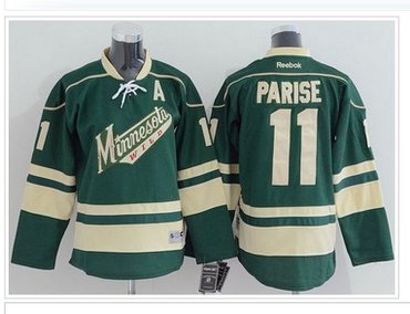Youth NHL Wild #11 Zach Parise Green Stitched Jersey