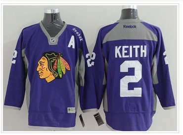 Chicago Blackhawks #2 Duncan Keith Purple Hockey Fights Cancer Stitched NHL Jersey