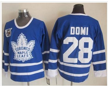 Toronto Maple Leafs #28 Tie Domi Blue 75th CCM Throwback Stitched NHL Jersey