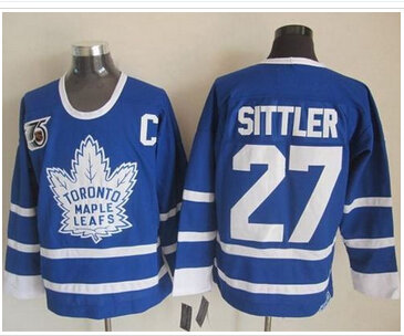 Toronto Maple Leafs #27 Darryl Sittler Blue 75th CCM Throwback Stitched NHL Jersey