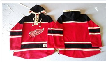 Detroit Red Wings Blank Red Sawyer Hooded Sweatshirt Stitched NHL Jersey
