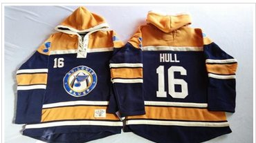 St.Louis Blues #16 Brett Hull Navy Blue Gold Sawyer Hooded Sweatshirt Stitched NHL Jersey St.Louis Blues #16 Brett Hull Navy Blue Gold Sawyer Hooded Sweatshirt Stitched NHL Jersey