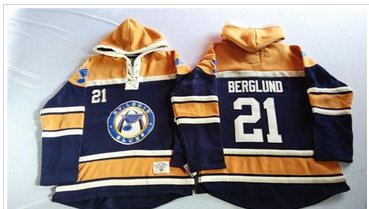 St.Louis Blues #21 Patrik Berglund Navy Blue Gold Sawyer Hooded Sweatshirt Stitched NHL Jersey