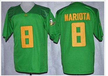 Oregon Ducks #8 Marcus Mariota Green Diamond Quest Stitched NCAA Jersey