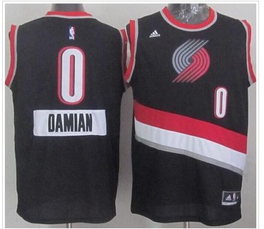 Portland Trail Blazers #0 Damian Lillard Black 2014-15 Christmas Day Stitched NBA Jersey