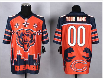 New Chicago Bears Customized Orange NFL Elite Noble Fashion Jersey