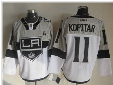Los Angeles Kings #11 Anze Kopitar White Grey 2015 Stadium Series Stitched NHL Jersey