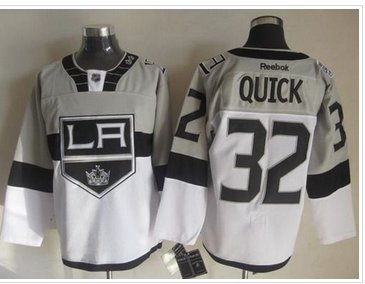 Los Angeles Kings #32 Jonathan Quick White Grey 2015 Stadium Series Stitched NHL Jersey