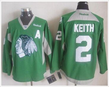 Chicago Blackhawks #2 Duncan Keith Green Practice Stitched NHL Jersey