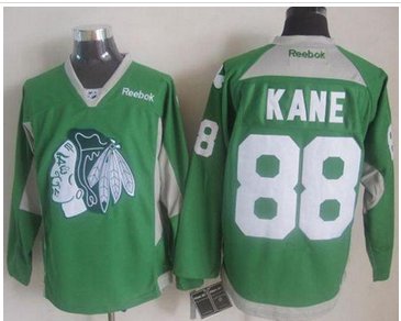 Chicago Blackhawks #88 Patrick Kane Green Practice Stitched NHL Jersey