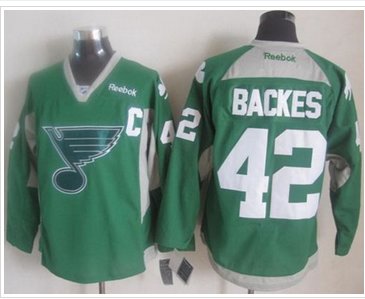 St. Louis Blues #42 David Backes Green Practice Stitched NHL Jersey St. Louis Blues #42 David Backes Green Practice Stitched NHL Jersey