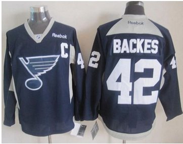 St. Louis Blues #42 David Backes Navy Blue Practice Stitched NHL Jersey