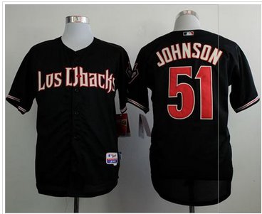 Diamondbacks #51 Randy Johnson Black Cool Base Stitched Baseball Jersey