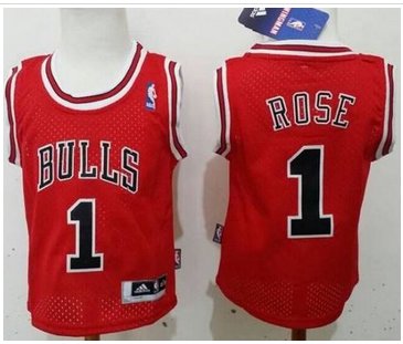 Toddler Bulls #1 Derrick Rose Red Stitched NBA Jersey