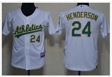 Oakland Athletics 24 Ricky Henderson White MLB Jerseys