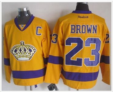 Los Angeles Kings #23 Dustin Brown Gold Alternate Stitched NHL Jersey