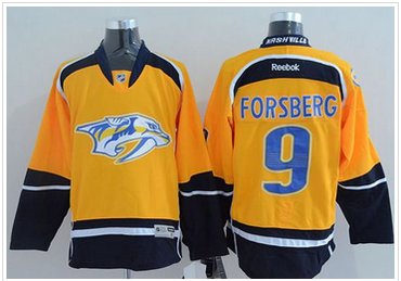 Nashville Predators #9 Filip Forsberg Yellow Home Stitched NHL Jersey