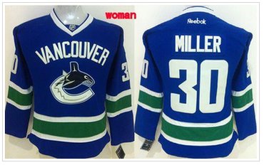 Women Canucks #30 Ryan Miller Blue Home Stitched NHL Jersey Women Canucks #30 Ryan Miller Blue Home Stitched NHL Jersey