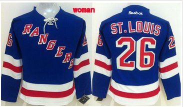 Women Rangers #26 Martin St.Louis Blue Home Stitched NHL Jersey