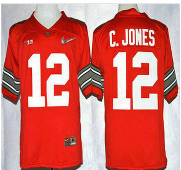 Ohio State Buckeyes Jersey 12 Cardale Jones 2015 Playoff Rose Bowl Special Event Diamond Quest Red Jerseys