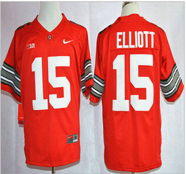 Ohio State Buckeyes Jersey 15 Ezekiel Elliott 2015 Playoff Rose Bowl Special Event Diamond Quest Red Jerseys