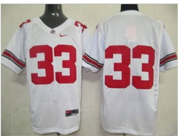Buckeyes #33 White Embroidered NCAA Jersey Buckeyes #33 White Embroidered NCAA Jersey