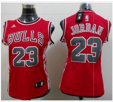 Women NBA Bulls #23 Michael Jordan Red Stitched NBA Jersey
