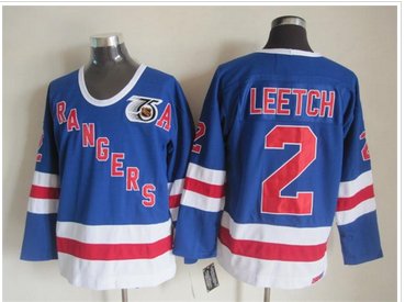 New York Rangers #2 LEETCH 75 anniversary Blue Stitched NHL Jersey New York Rangers #2 LEETCH 75 anniversary Blue Stitched NHL Jersey
