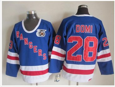 New York Rangers #28 DOMI 75 anniversary Blue Stitched NHL Jersey New York Rangers #28 DOMI 75 anniversary Blue Stitched NHL Jersey