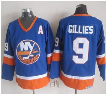 New York Islanders #9 Clark Gillies Baby Blue CCM Throwback Stitched NHL Jersey