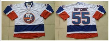 New York Islanders #55 Johnny Boychuk White Stitched NHL Jersey