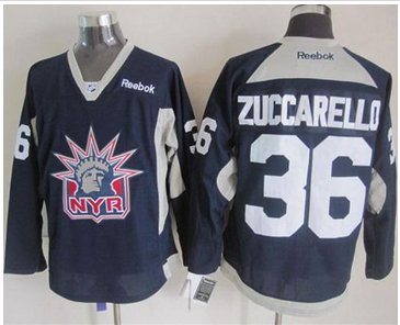 New York Rangers #36 Mats Zuccarello Navy Blue Statue of Liberty Practice Stitched NHL Jersey