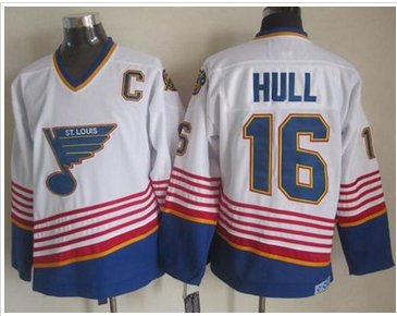 St Louis Blues #16 Brett Hull White & Light Blue CCM Throwback Stitched NHL Jersey St Louis Blues #16 Brett Hull White & Light Blue CCM Throwback Stitched NHL Jersey