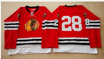 Mitchell And Ness 1960-61 Chicago Blackhawks #28 Steve Larmer Red Stitched NHL Jersey