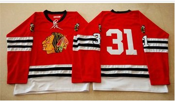 Mitchell And Ness 1960-61 Chicago Blackhawks #31 Antti Raanta Red Stitched NHL Jersey