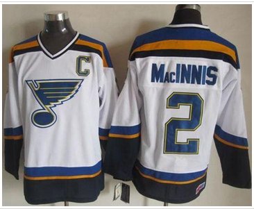 St Louis Blues #2 Al MacInnis White Navy CCM Throwback Stitched NHL Jersey St Louis Blues #2 Al MacInnis White Navy CCM Throwback Stitched NHL Jersey