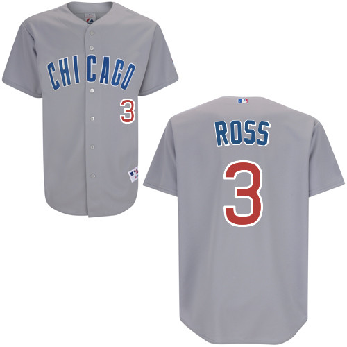 Chicago Cubs  3# Ross Grey Authentic Personalized Road Jersey