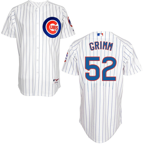 Chicago Cubs 52# Grimm White Authentic Personalized Home Jersey