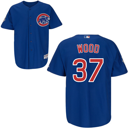 Chicago Cubs 37# Wood Blue Authentic Personalized Alternate Jersey
