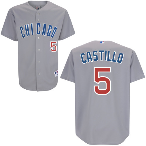 Chicago Cubs 5# Castillo Grey Authentic Personalized Road Jersey