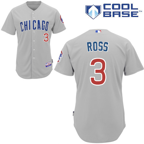 Chicago Cubs  3# Ross Grey Authentic Personalized Road cool Jersey